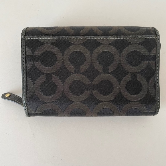 Coach Madison Op Art Signature Canvas Bifold Wallet Black Pink - Picture 2 of 16